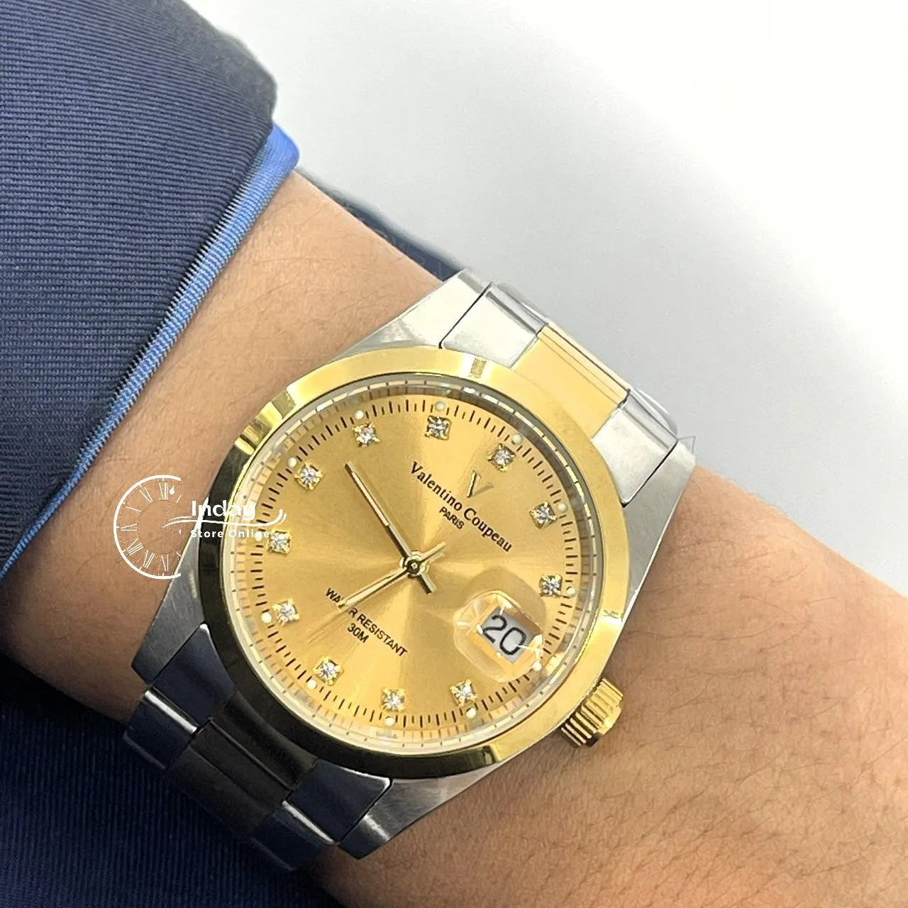 范倫鐵諾 古柏 Coupeau Men's Watch 12168TM-17 Two-Tone Stainless Steel Band