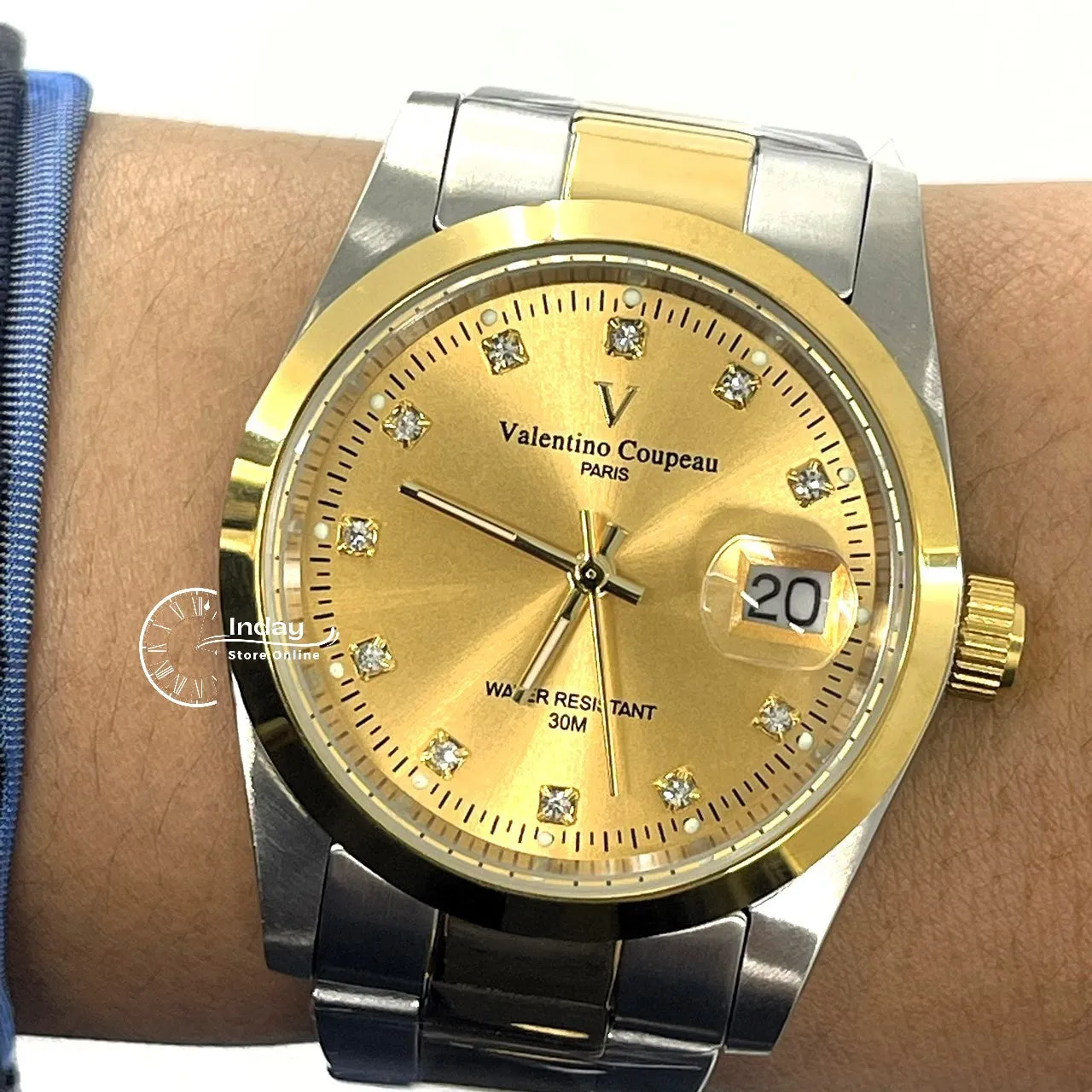 范倫鐵諾 古柏 Coupeau Men's Watch 12168TM-17 Two-Tone Stainless Steel Band