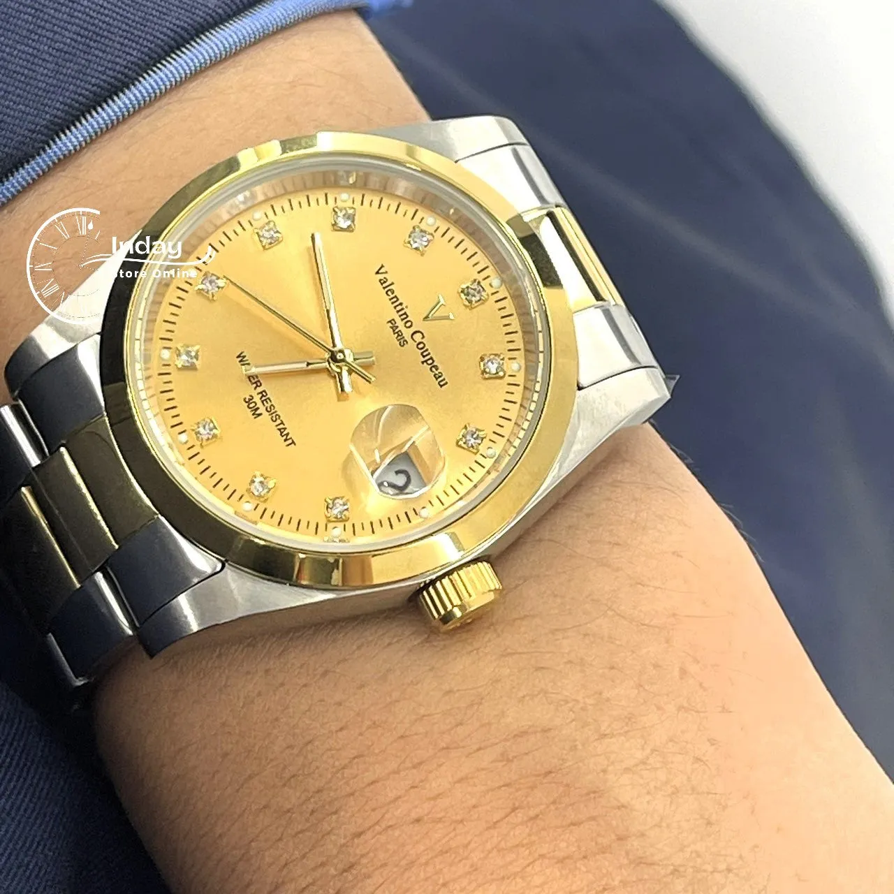 范倫鐵諾 古柏 Coupeau Men's Watch 12168TM-17 Two-Tone Stainless Steel Band