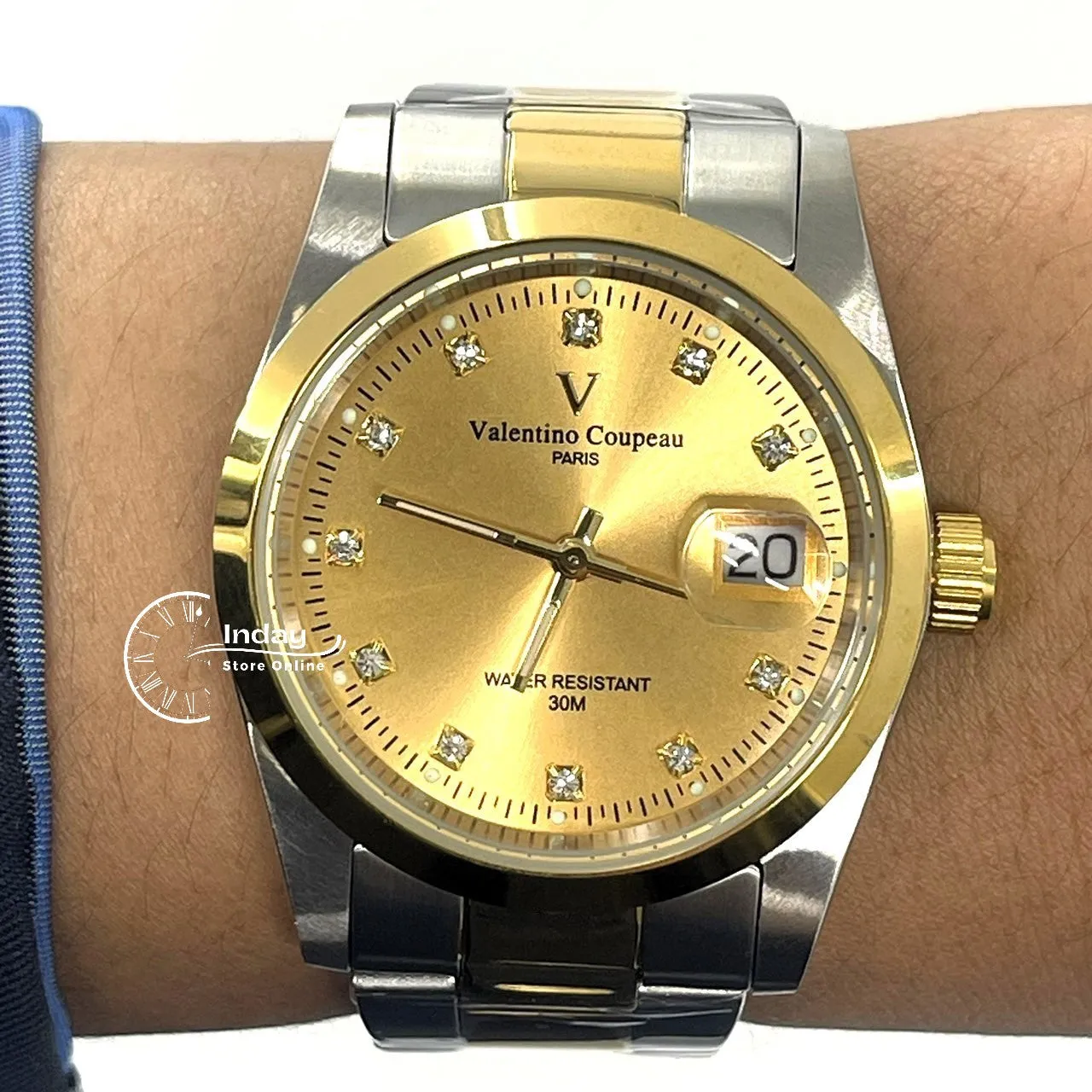 范倫鐵諾 古柏 Coupeau Men's Watch 12168TM-17 Two-Tone Stainless Steel Band