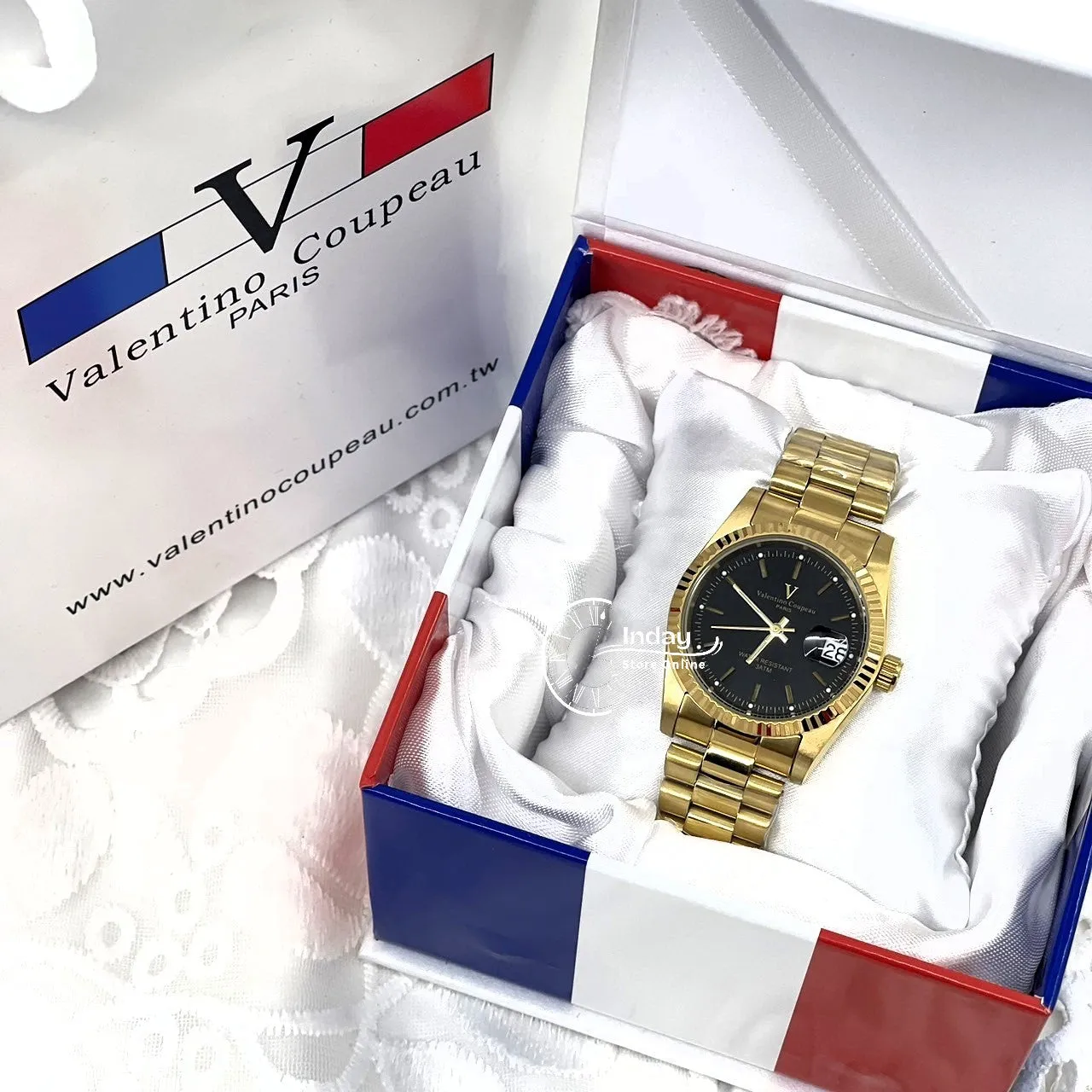 范倫鐵諾 古柏 Coupeau Men's Watch 12169KM-14 Gold Tone Stainless Steel Band