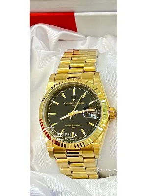 范倫鐵諾 古柏 Coupeau Men's Watch 12169KM-14 Gold Tone Stainless Steel Band