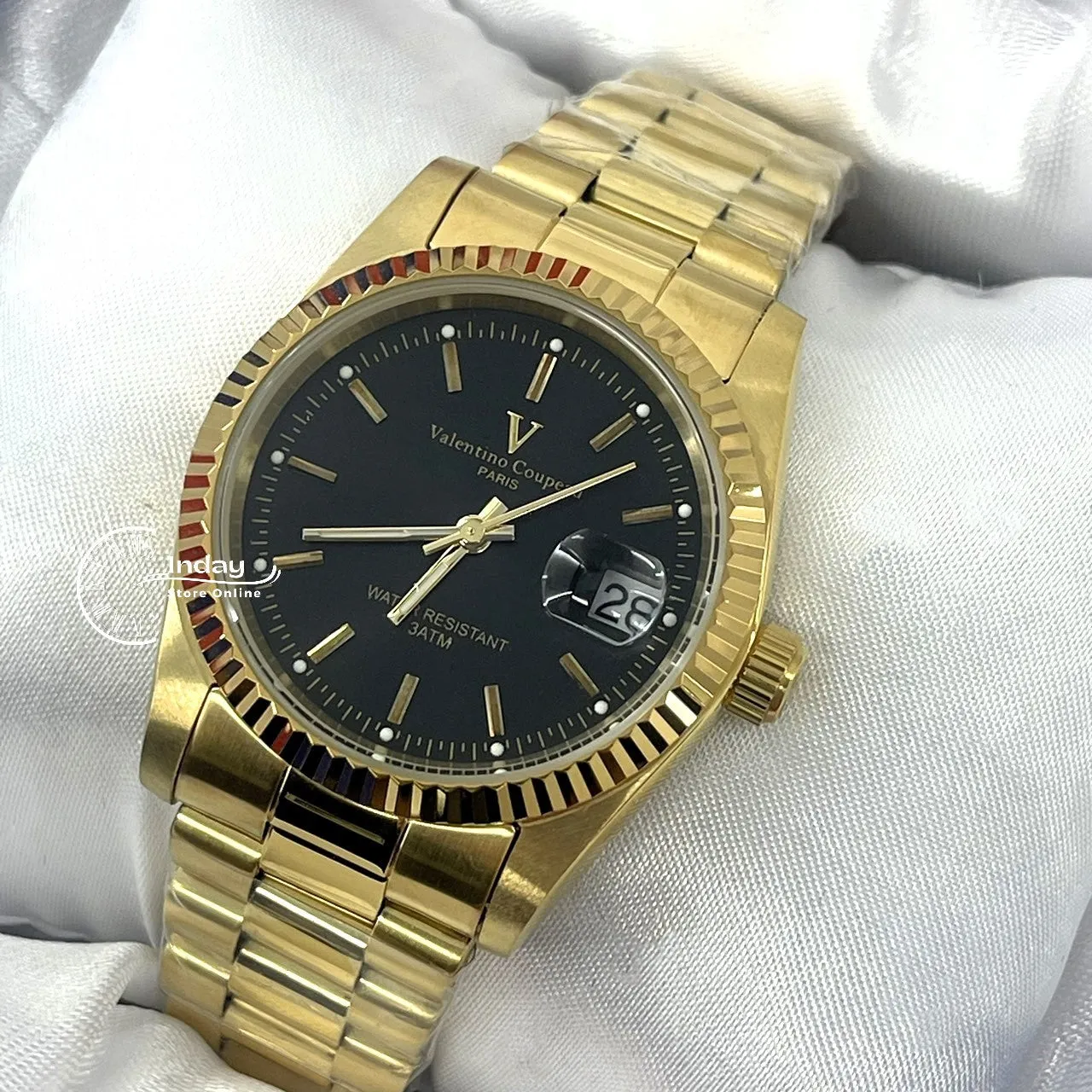 范倫鐵諾 古柏 Coupeau Men's Watch 12169KM-14 Gold Tone Stainless Steel Band
