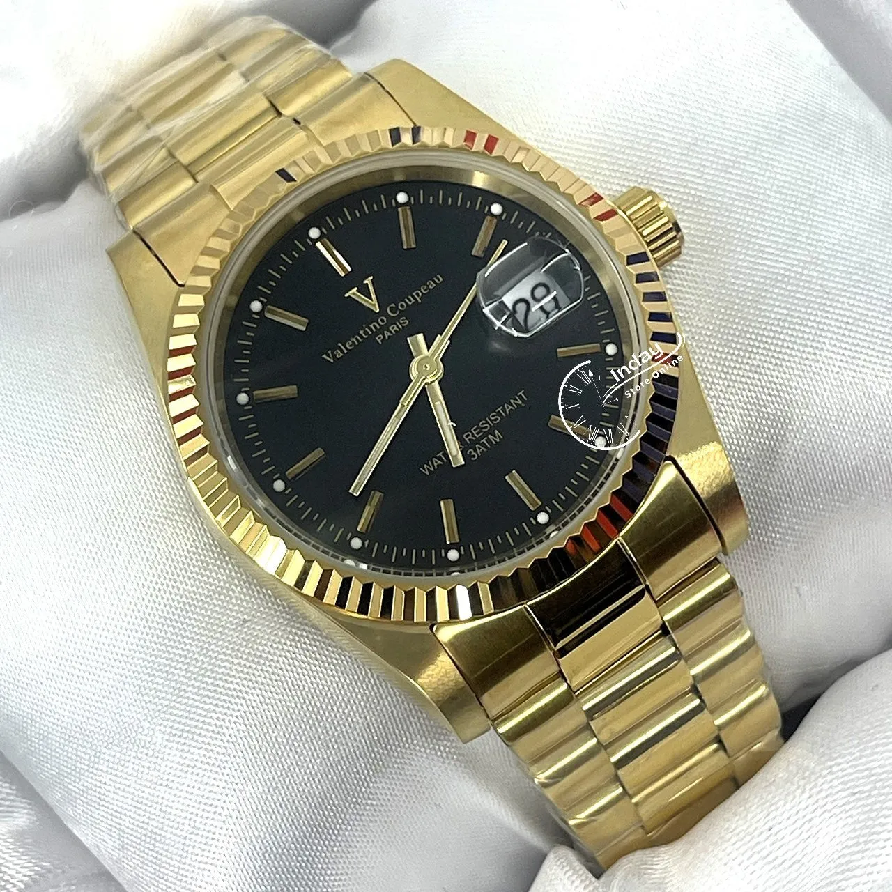 范倫鐵諾 古柏 Coupeau Men's Watch 12169KM-14 Gold Tone Stainless Steel Band