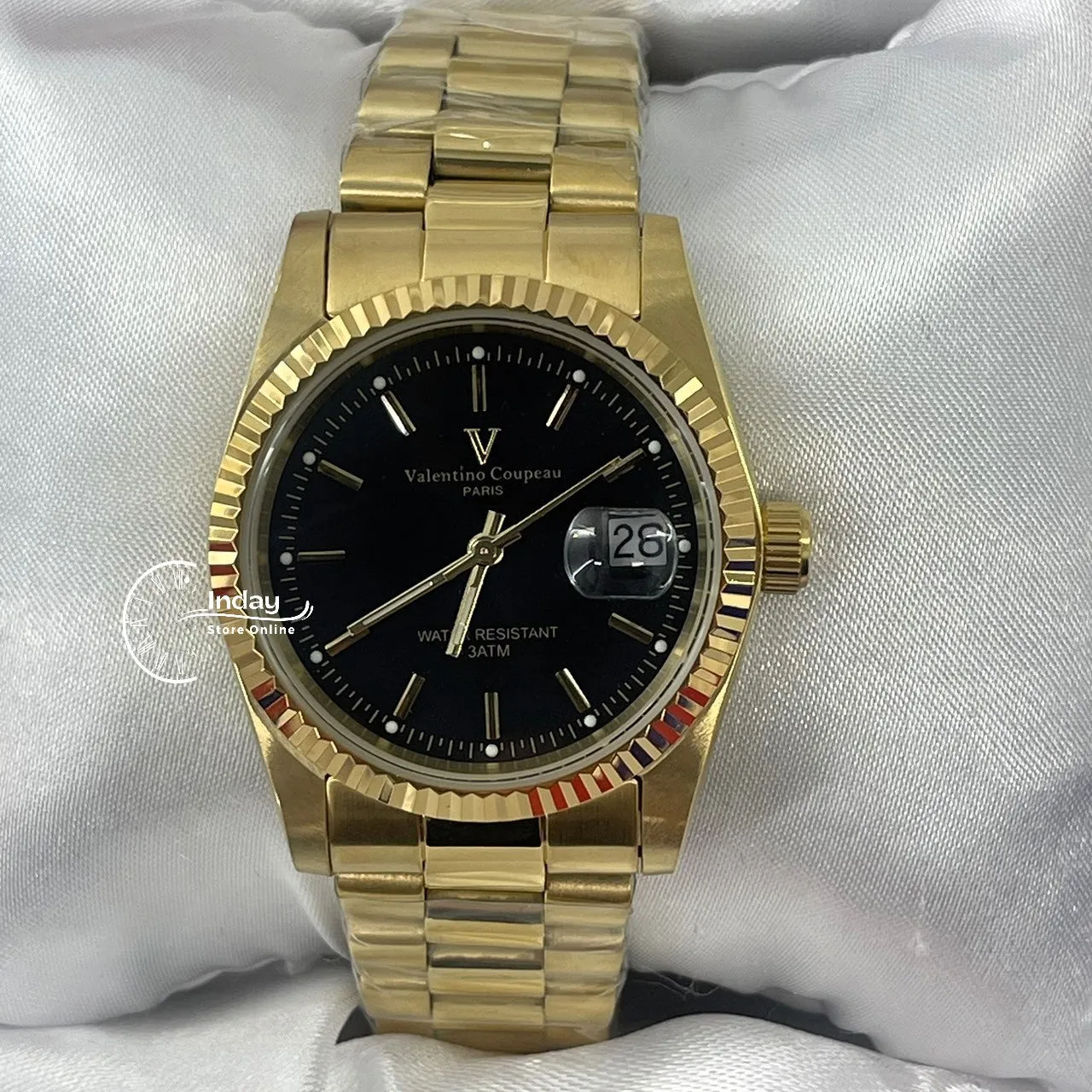 范倫鐵諾 古柏 Coupeau Men's Watch 12169KM-14 Gold Tone Stainless Steel Band