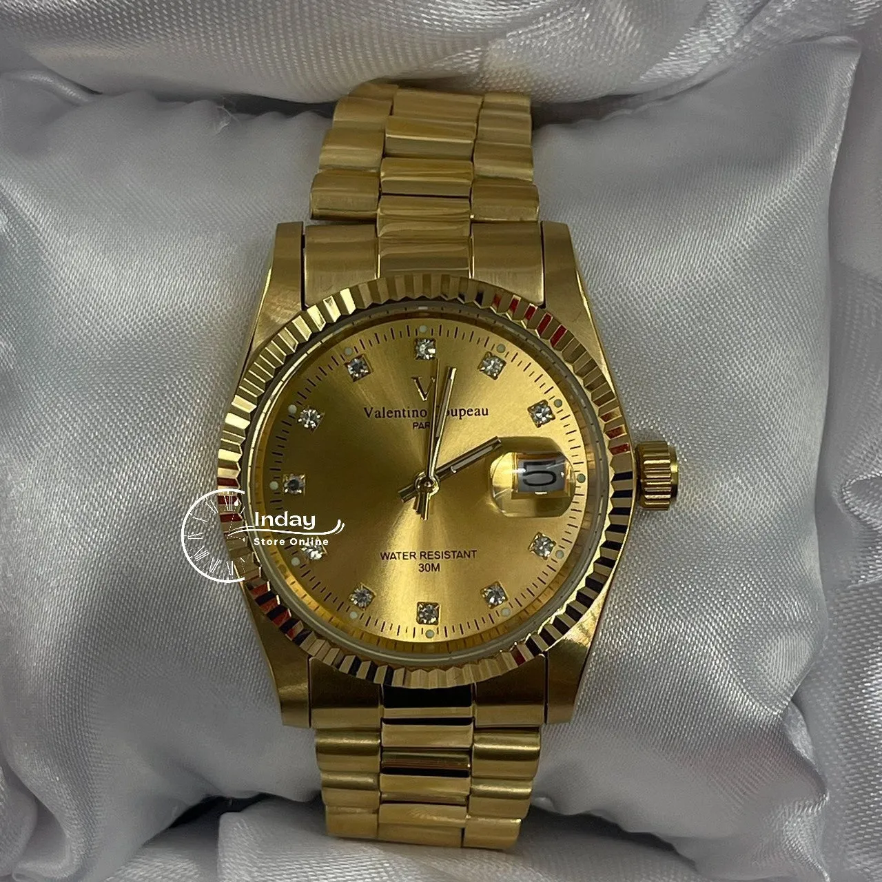 范倫鐵諾 古柏 Coupeau Men's Watch 12169KM-17 Gold Tone Stainless Steel Band