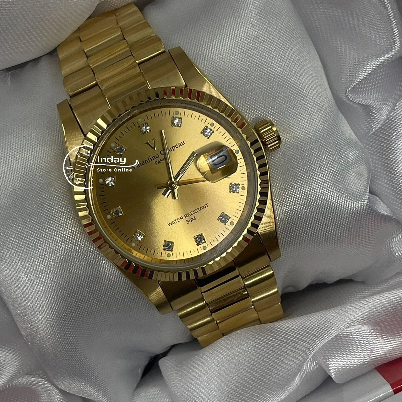 范倫鐵諾 古柏 Coupeau Men's Watch 12169KM-17 Gold Tone Stainless Steel Band