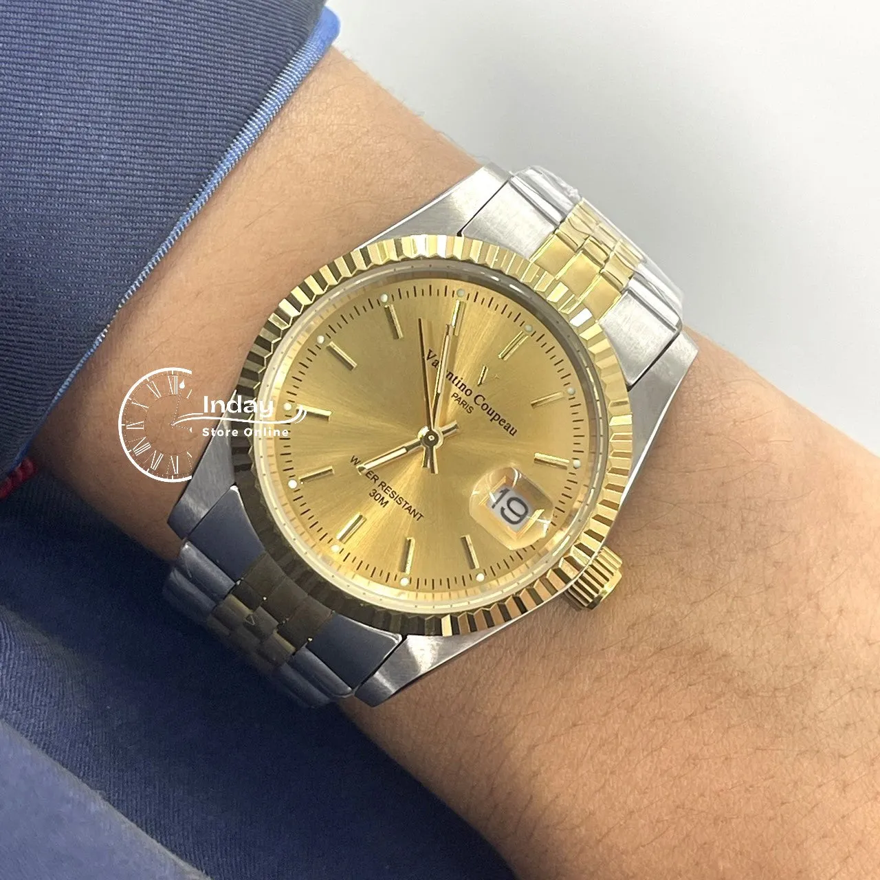 范倫鐵諾 古柏 Coupeau Men's Watch 12169TM-13 Two-Tone Stainless Steel Band