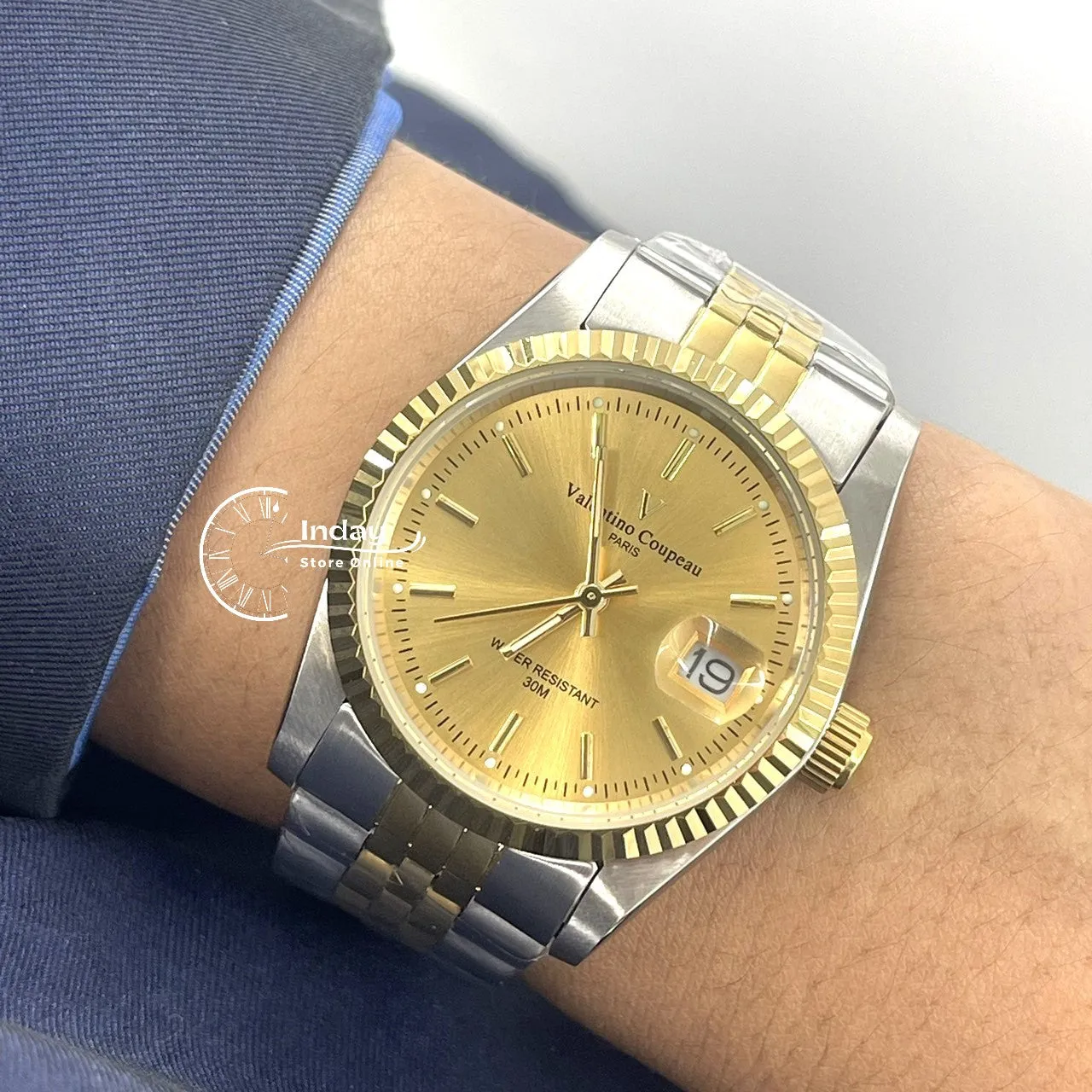 范倫鐵諾 古柏 Coupeau Men's Watch 12169TM-13 Two-Tone Stainless Steel Band