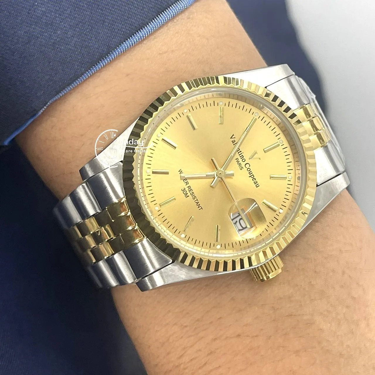范倫鐵諾 古柏 Coupeau Men's Watch 12169TM-13 Two-Tone Stainless Steel Band