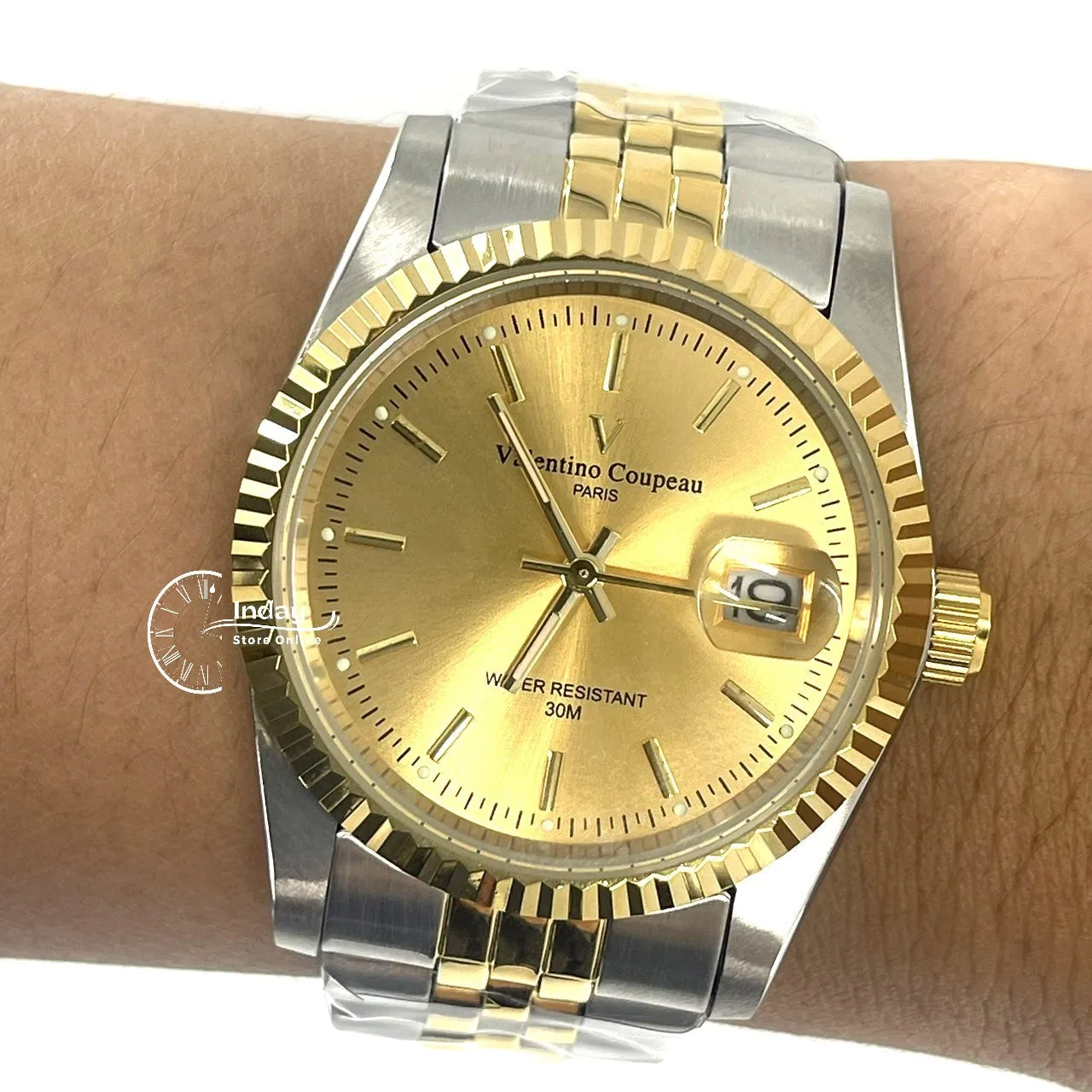 范倫鐵諾 古柏 Coupeau Men's Watch 12169TM-13 Two-Tone Stainless Steel Band