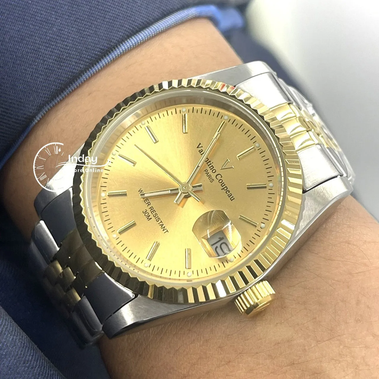 范倫鐵諾 古柏 Coupeau Men's Watch 12169TM-13 Two-Tone Stainless Steel Band