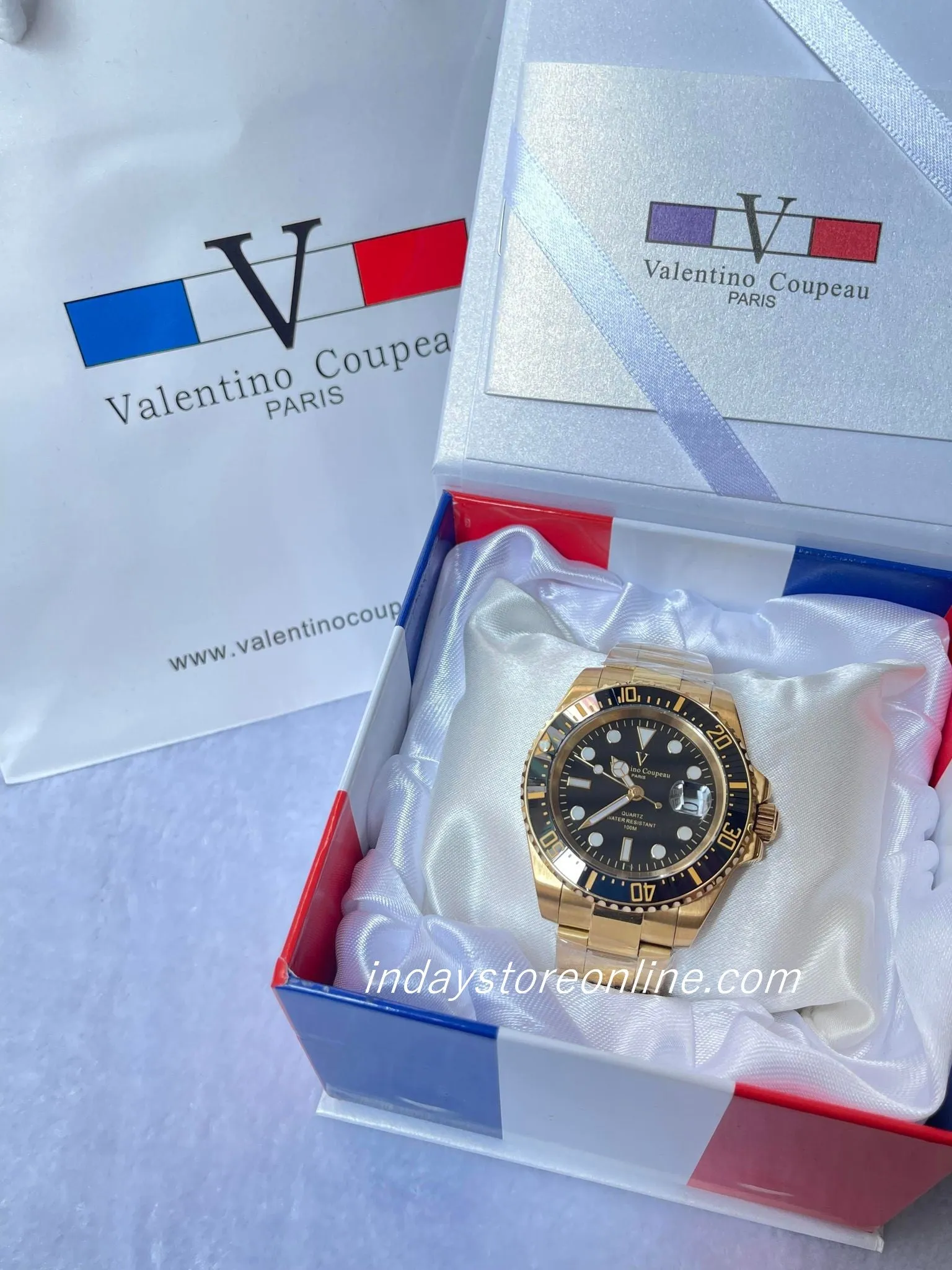 范倫鐵諾 古柏 Coupeau Men's Watch 61589K-1 Gold Tone Stainless Steel Band