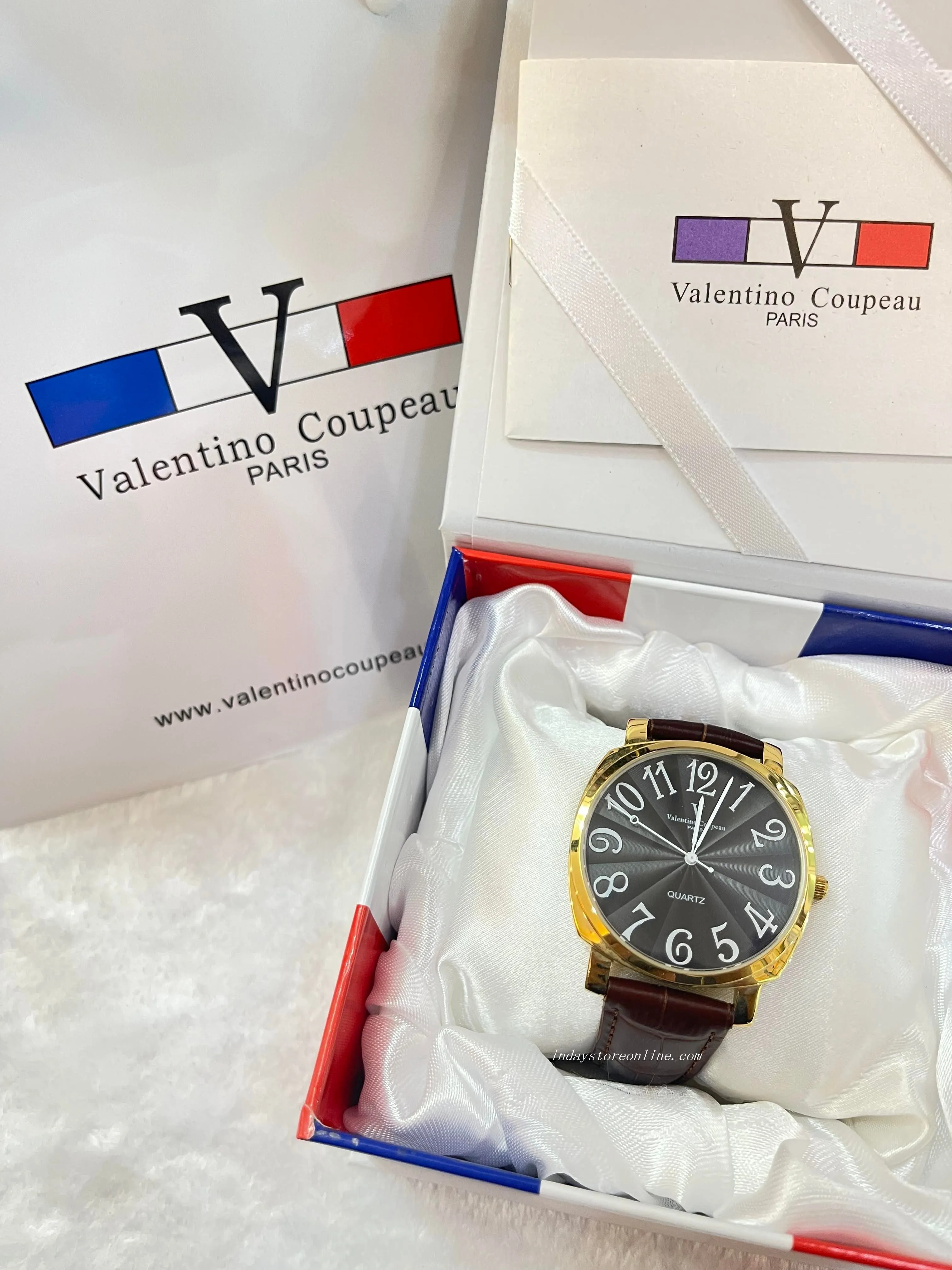 范倫鐵諾 古柏 Coupeau Men's Watch 61601KM-3 Genuine Leather Strap