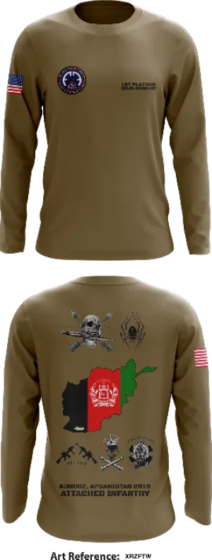 1ST PLT DELTA COMPANY 3-505 ATTACHED INFANTRY Core Men's LS Performance Tee - XRZFTW