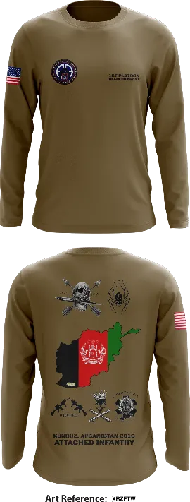 1ST PLT DELTA COMPANY 3-505 ATTACHED INFANTRY Core Men's LS Performance Tee - XRZFTW
