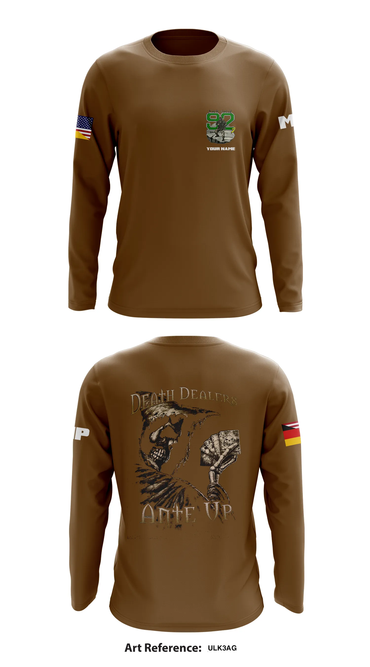 92nd MP Co -Rock Solid- Store 1 Core Men's LS Performance Tee - uLK3aG