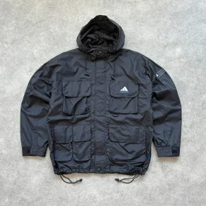 Adidas 1990s technical lightweight cargo shell jacket (M)
