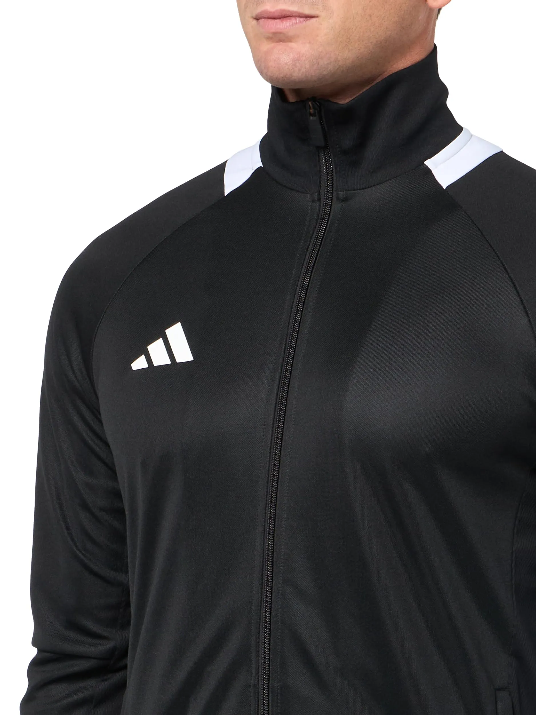 adidas Men's Sereno Cut 3-Stripes Slim Track Jacket, Black/White