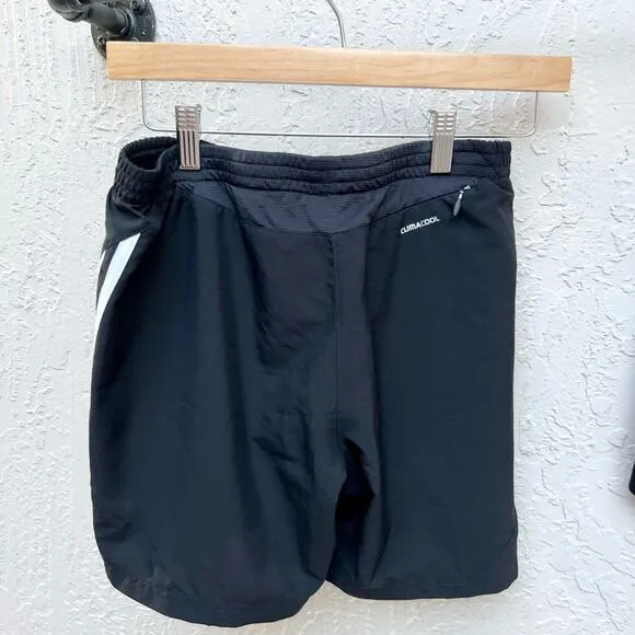 Adidas set of 2 athletic gym running women's shorts black small.