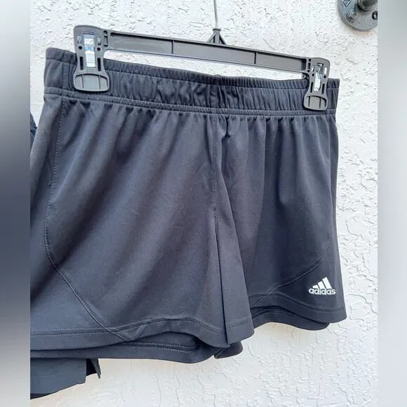Adidas set of 2 athletic gym running women's shorts black small.