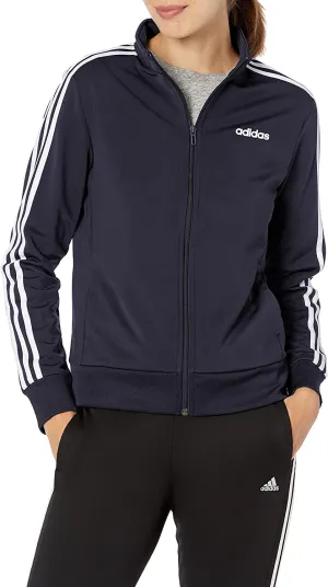 adidas Women’s Essentials 3-stripes Tricot Track Jacket, Legend Ink/White, X-Small