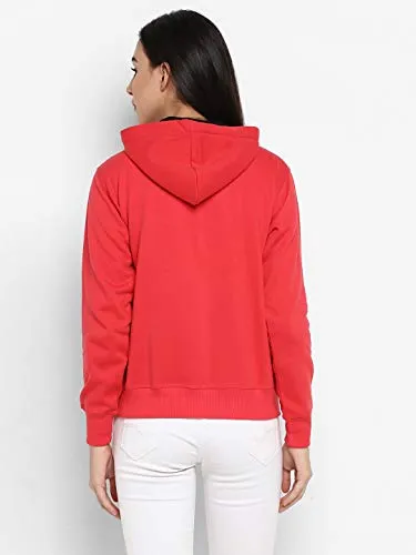 Alan Jones Clothing Women's Cotton Hooded Neck Sweat shirt (WM17-SS01-CARROT-S_Orange, Carrot_S)