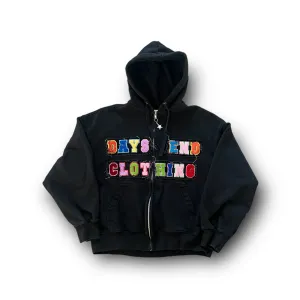 “Alphabet Collage” Zip Up Hoodie