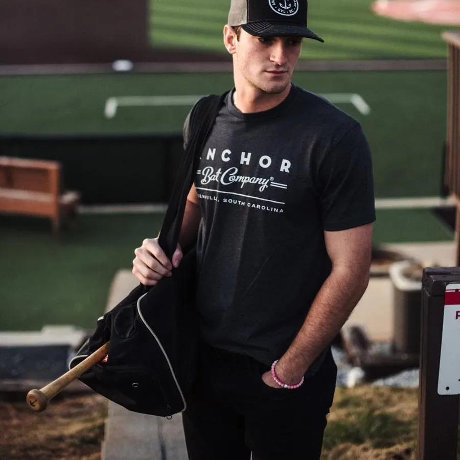 Anchor Bat Co. "Classic Script" Heather Charcoal Grey T-Shirt