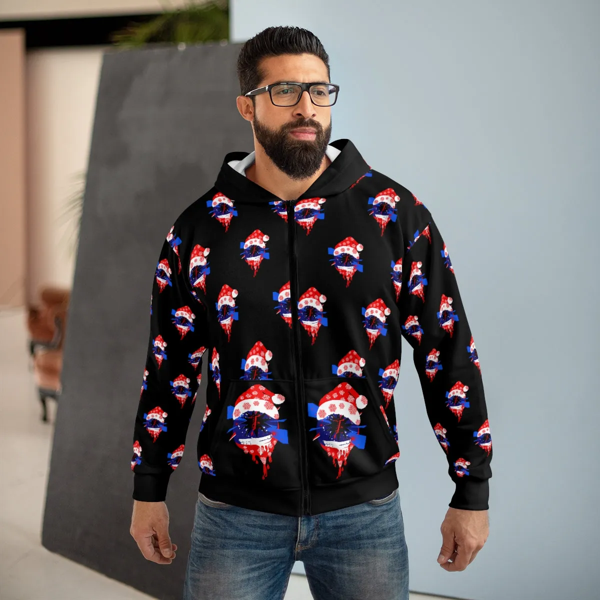 AOP Unisex Zip Hoodie