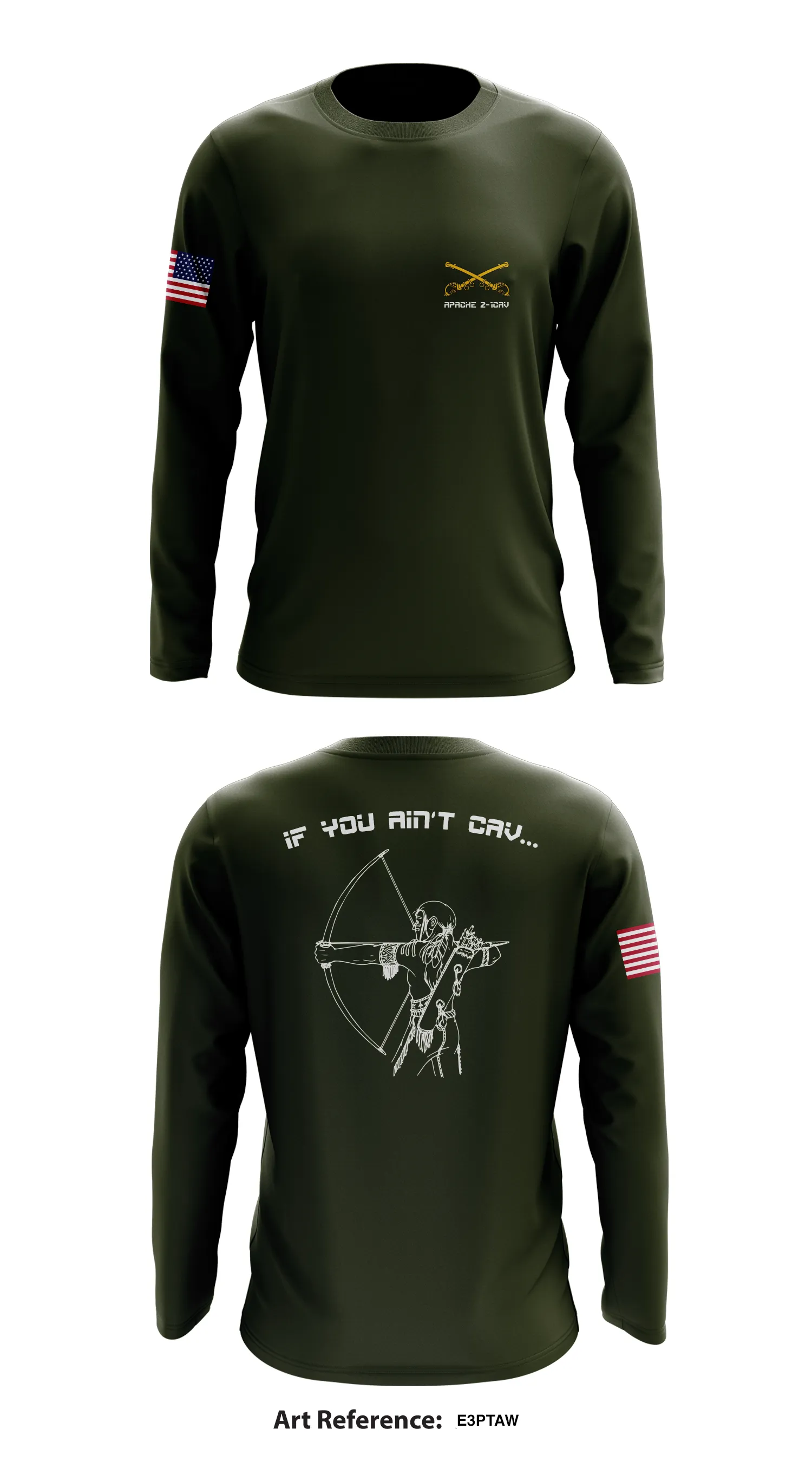 Apache 2-1CAV Store 1 Core Men's LS Performance Tee - E3ptaW