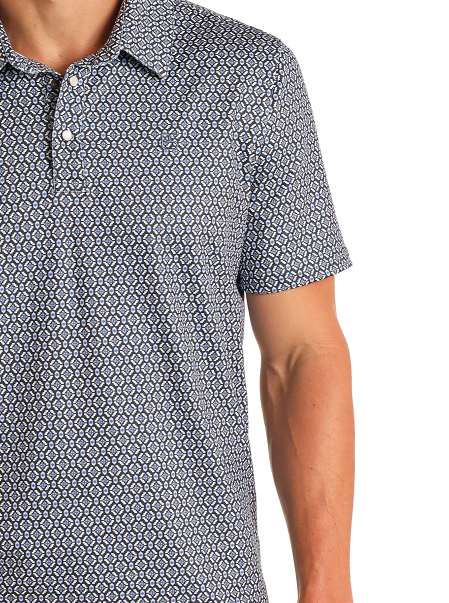 Aztec Geo Print Performance Polo