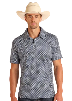 Aztec Geo Print Performance Polo