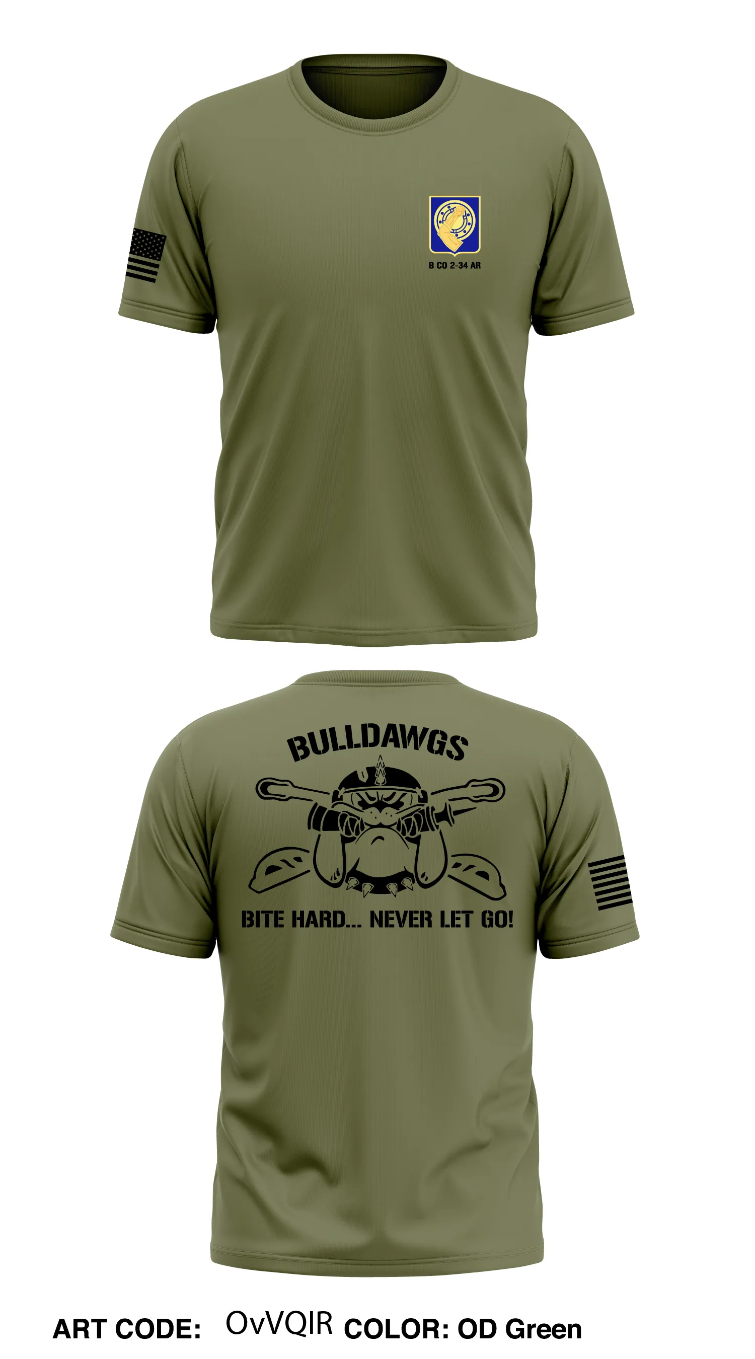 B Co, 2-34AR, 1ABCT Store 1 Core Men's SS Performance Tee - OvVQIR