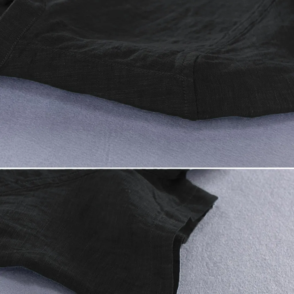 Baggy Cotton Linen Men Short Sleeve Retro Shirts