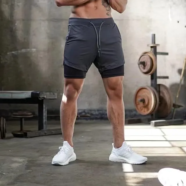 BananHome Men's 2 in 1 Running Shorts Gym Workout Quick Dry Mens Shorts Mens Athletic Shorts with Towel Loop and Phone Pocket