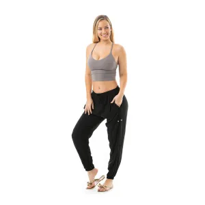 Black Miami Jogger Harem Pants