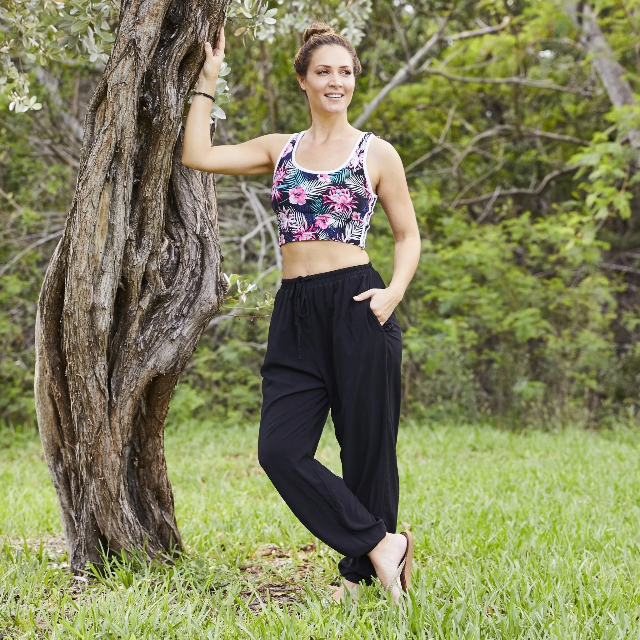 Black Miami Jogger Harem Pants