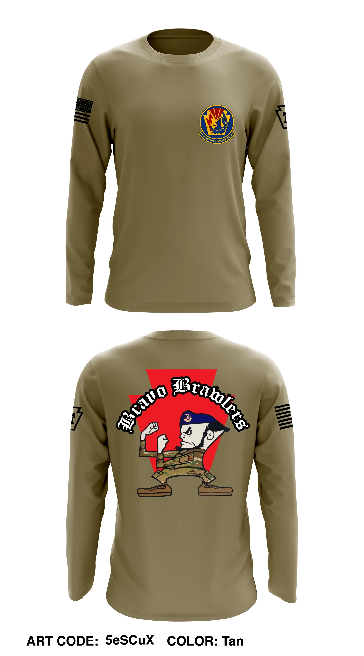 Bravo Flight, 111th Security Forces Squadron Core Men's LS Performance Tee - 5eSCuX