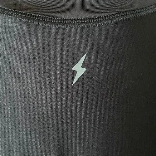 BRUCE BOLT Long Sleeve Performance T-Shirt with Reflective Bolt - BLACK