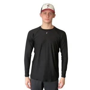 BRUCE BOLT Long Sleeve Performance T-Shirt with Reflective Bolt - BLACK