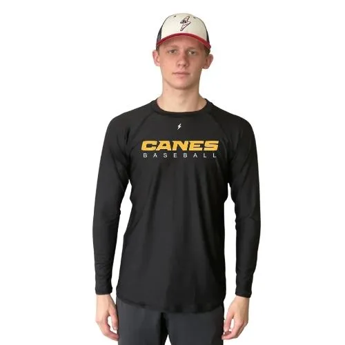 BRUCE BOLT Long Sleeve Performance T-Shirt with Reflective Bolt - BLACK