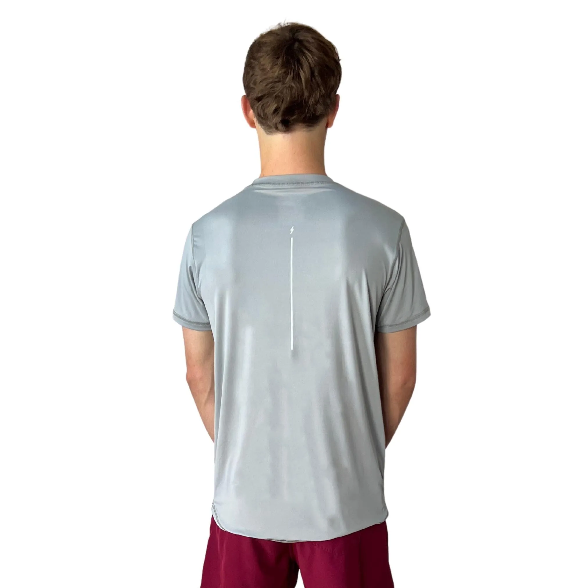 BRUCE BOLT Short Sleeve Performance T-Shirt with Reflective Bolt - DESERT GREY