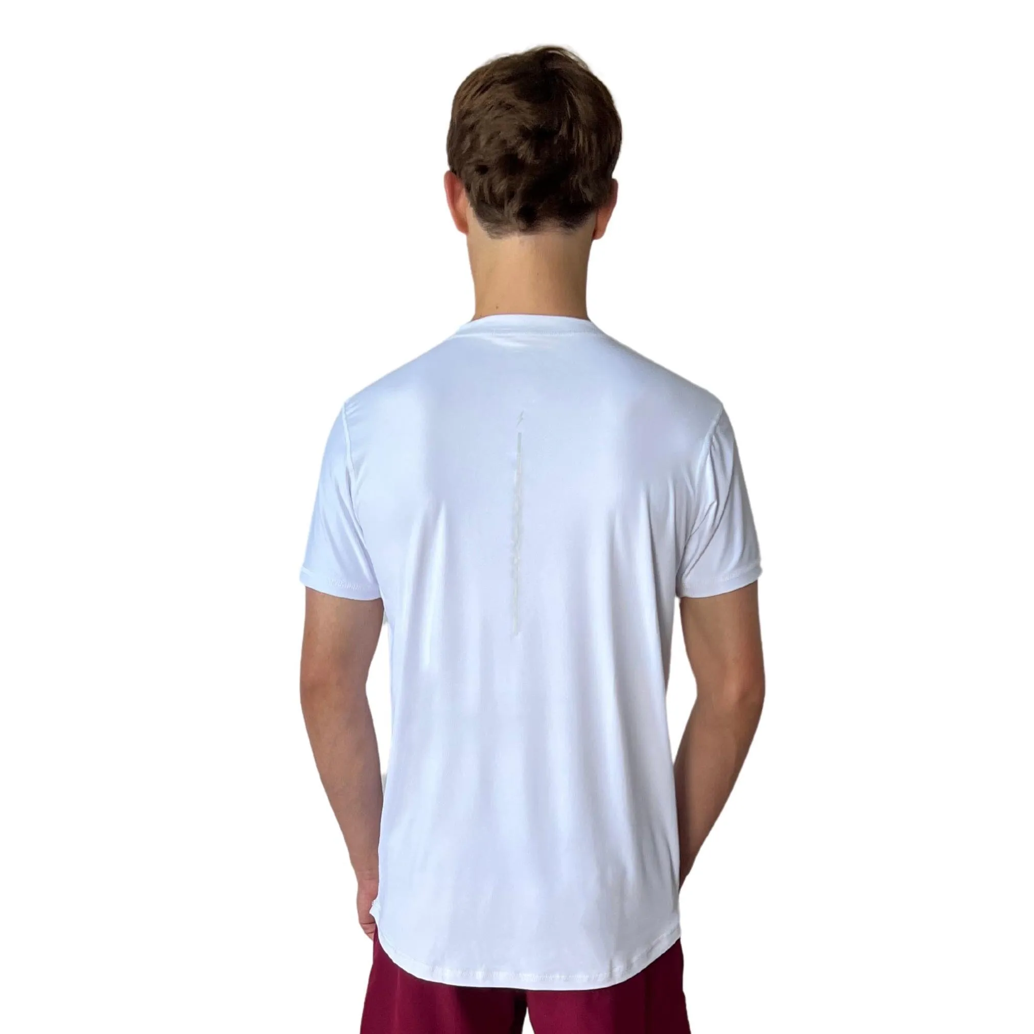 BRUCE BOLT Short Sleeve Performance T-Shirt with Reflective Bolt - WHITE