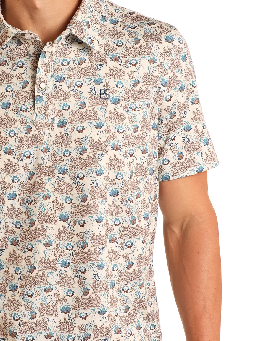 Cactus Print Performance Polo