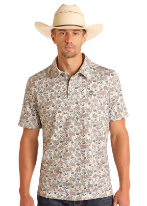 Cactus Print Performance Polo