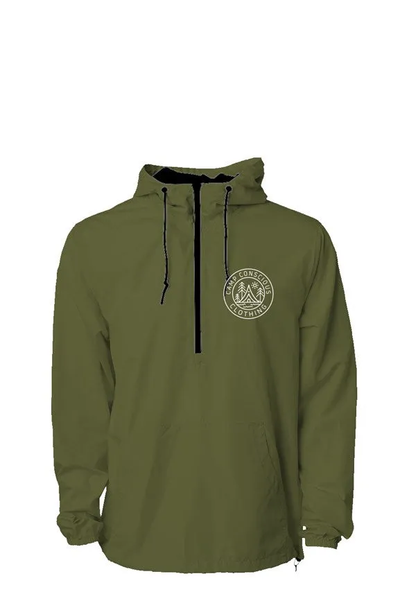 camp conscious - lightweight pullover windbreaker - embroidered