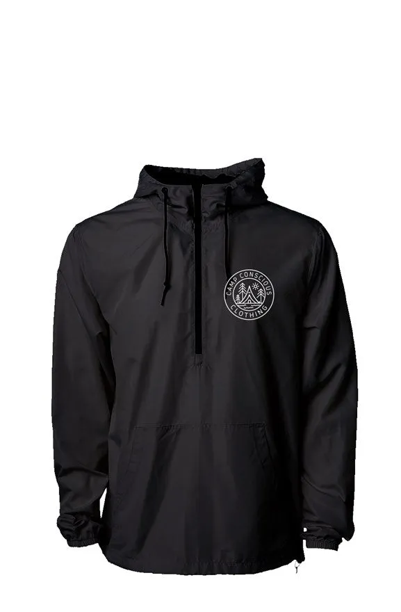 camp conscious - lightweight pullover windbreaker - embroidered