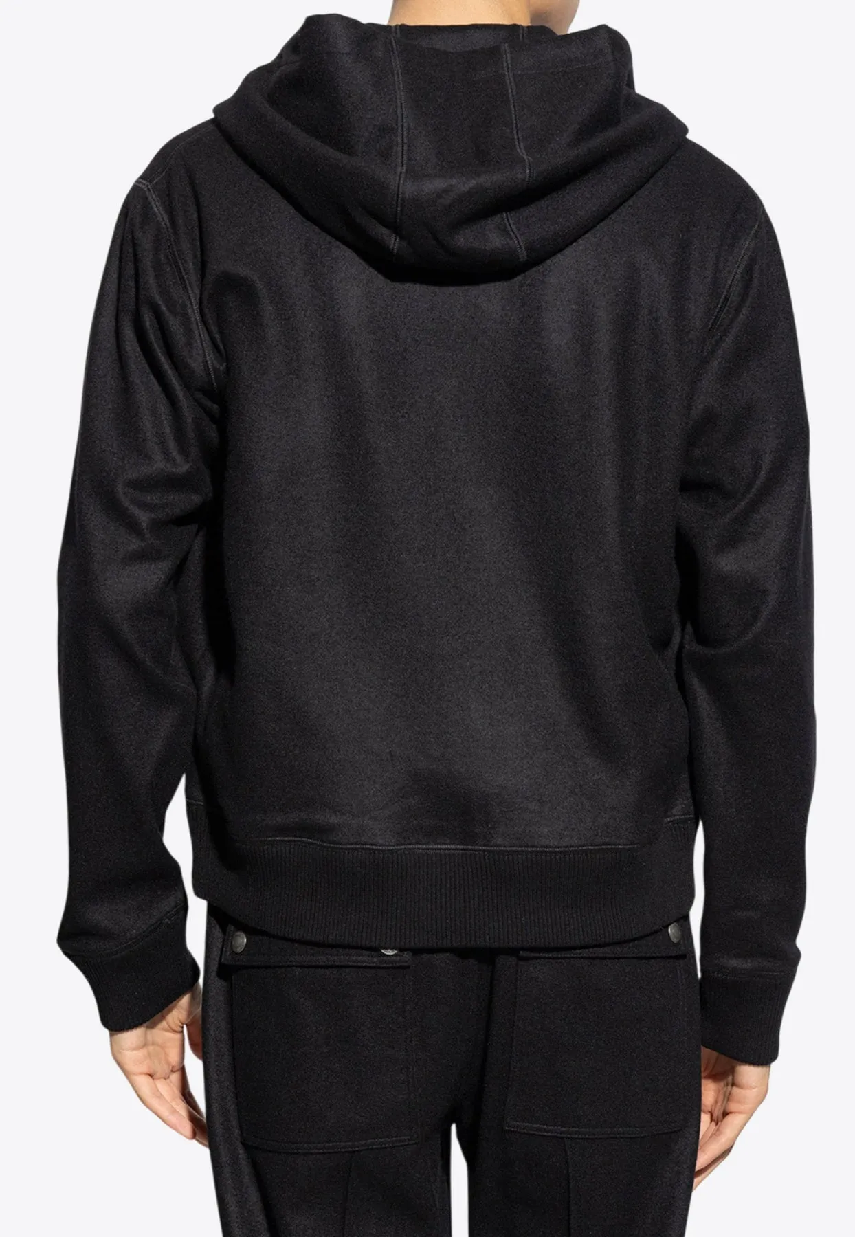 Cashmere Zip-Up Hooded Sweatshirt
