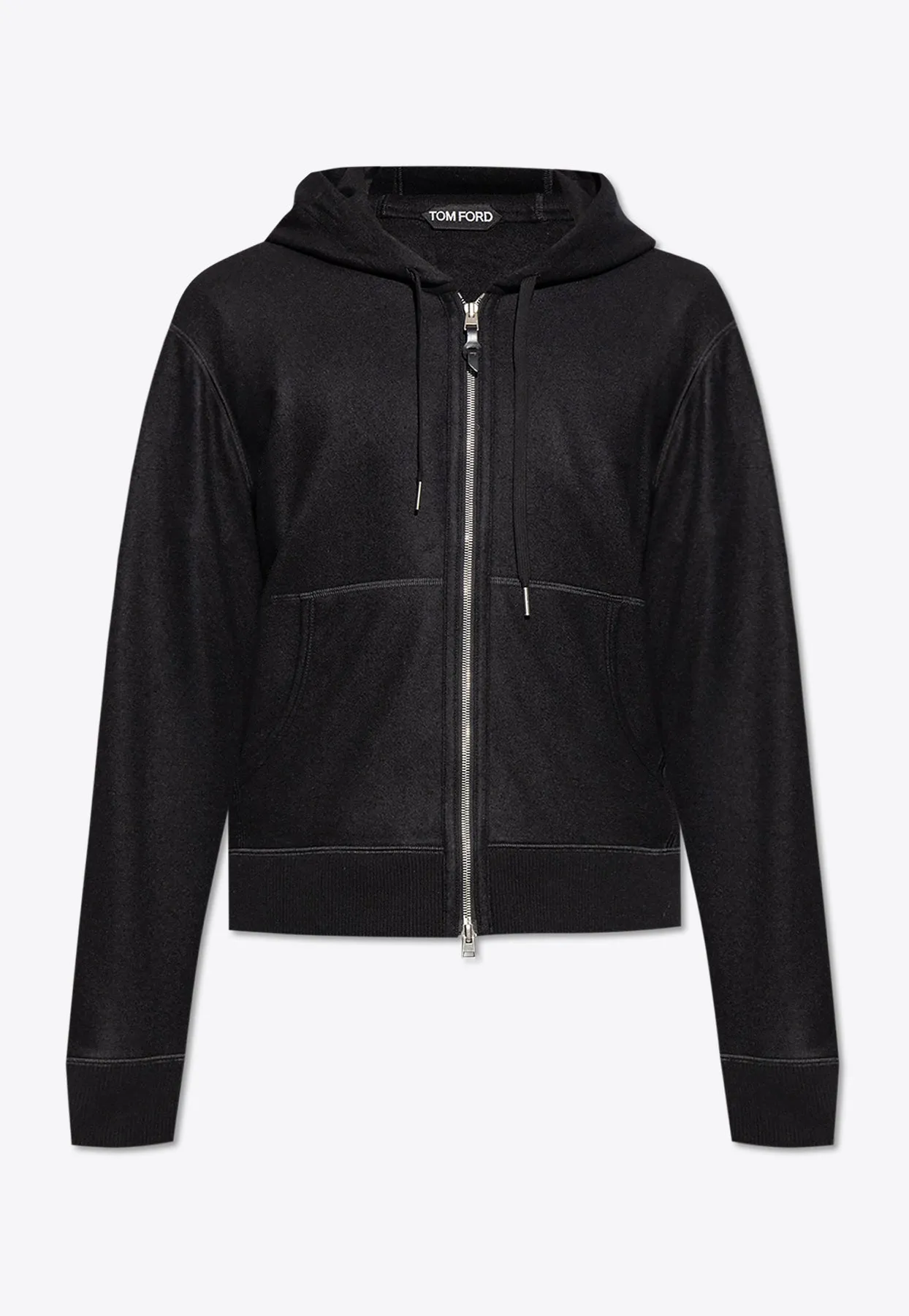 Cashmere Zip-Up Hooded Sweatshirt